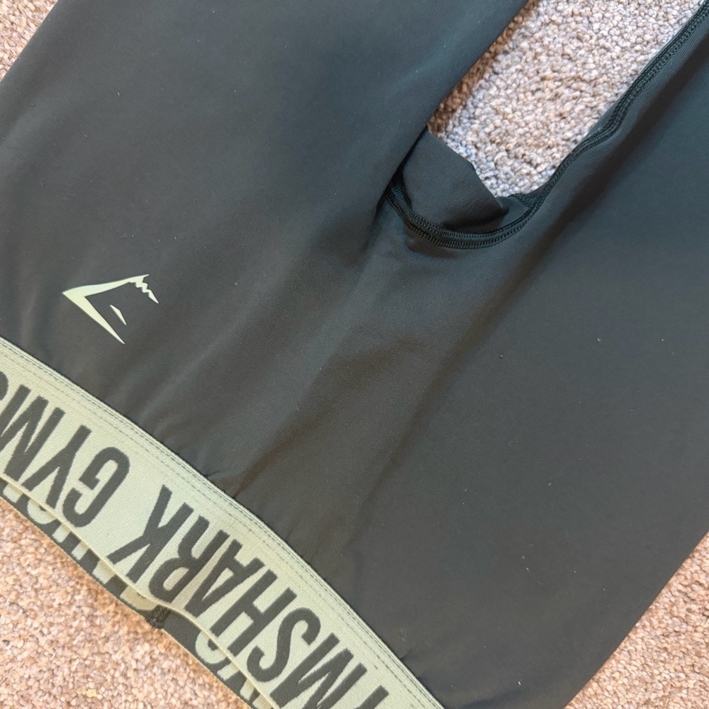 Gymshark Training Leggings – Deep Green | High Waist Logo Band | Size Small - Picture 6 of 6